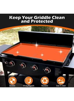 Hydream 36" Griddle Mat Silicone for Blackstone, Magnetic Protective Top Covers for Blackstone Protector Outdoor-Orange  - Image 3