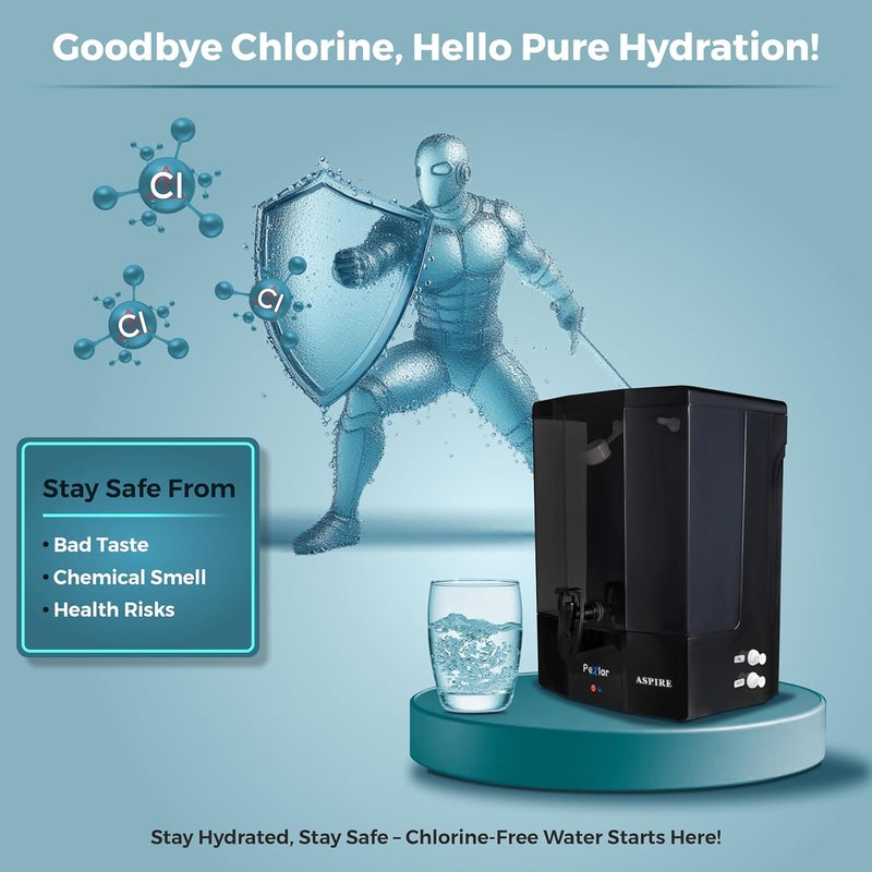 Pexlar Aspire RO Water Purifier for Home 2000 TDS High Chlorine Removal Alkaline Mineral Water Purifier Filter Black pH Balanced RO Water Purifier for Home - Image 2