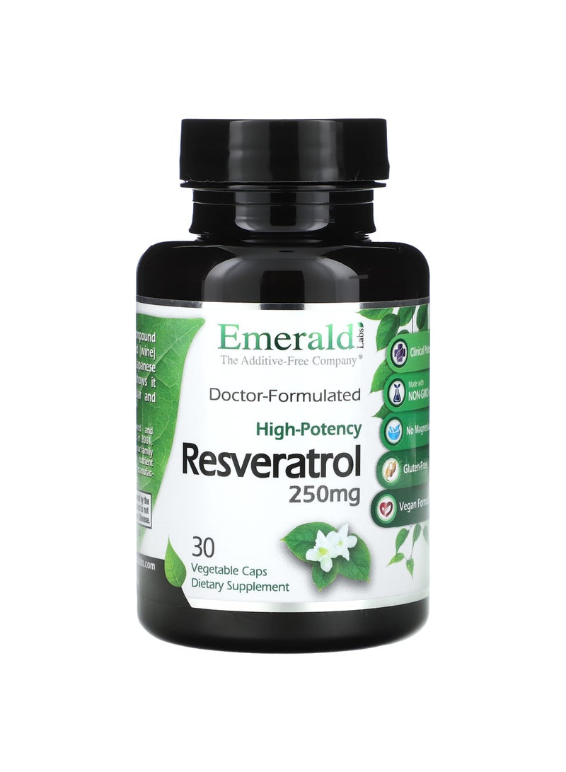 Emerald Laboratories Resveratrol, 250 mg, 30 Vegetable Caps