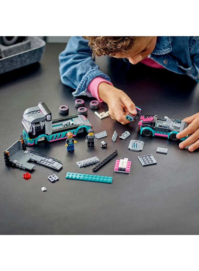 ليغو لعبة بناء سيارة السباق والشاحنة حاملة السيارات 60406 من LEGO® City