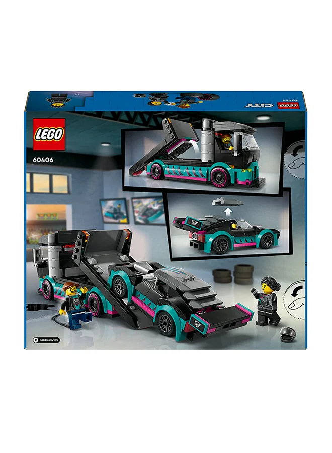 ليغو لعبة بناء سيارة السباق والشاحنة حاملة السيارات 60406 من LEGO® City