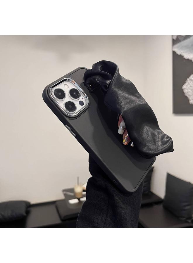 زبون جراب لهاتف iPhone 12 2 في 1 مع سوار معصم مطلي بالكهرباء - Image 3