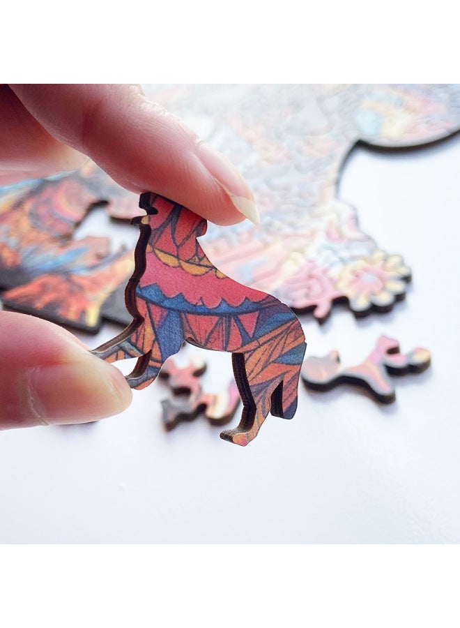 Spot Wooden Animal Puzzle Shaped Irregular Wooden 3d Toys Cross-border-Color:【Exclusive Copyright】 Cartons Of Mother And Child Dogs A4 - Image 4