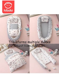 hibobi Foldable Baby Pad With Pillow And Blanket, Removable And Portable Crib For Washing  - Image 4