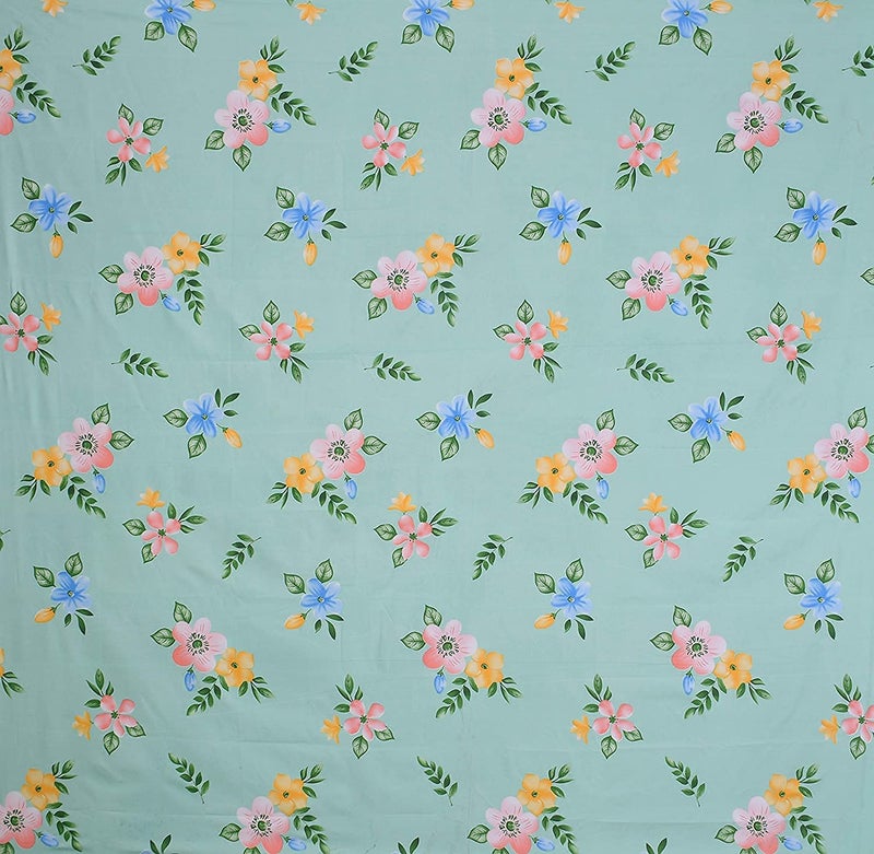 KAWI Single Bedsheet Elastic Fitted Glace Cotton with 1 Pillow Cover (72"X 48"X 6" Size) Mattress Green, Neem Patti Print - Image 2