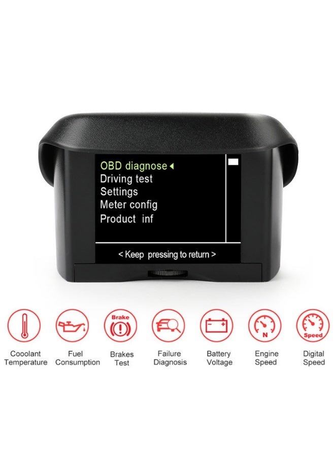 ANCEL A202 OBDII Head Up Display, OBD2 Diagnostic Scanner with Coolant Temperature Fuel Consumption Battery Voltage Engine Speed Digital Speed, Failure Diagnosis Brake Test, 2.4" Screen DC 9-18V - Image 5