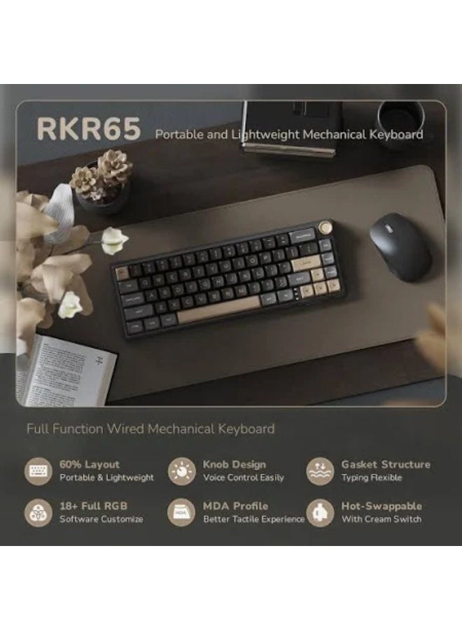 Royal Kludge RK R65 RGB Mechanical Gaming Keyboard | 65% | Tri Connection | MOA Keys | High Quality | Organized Design | Creamy Switches - Image 4
