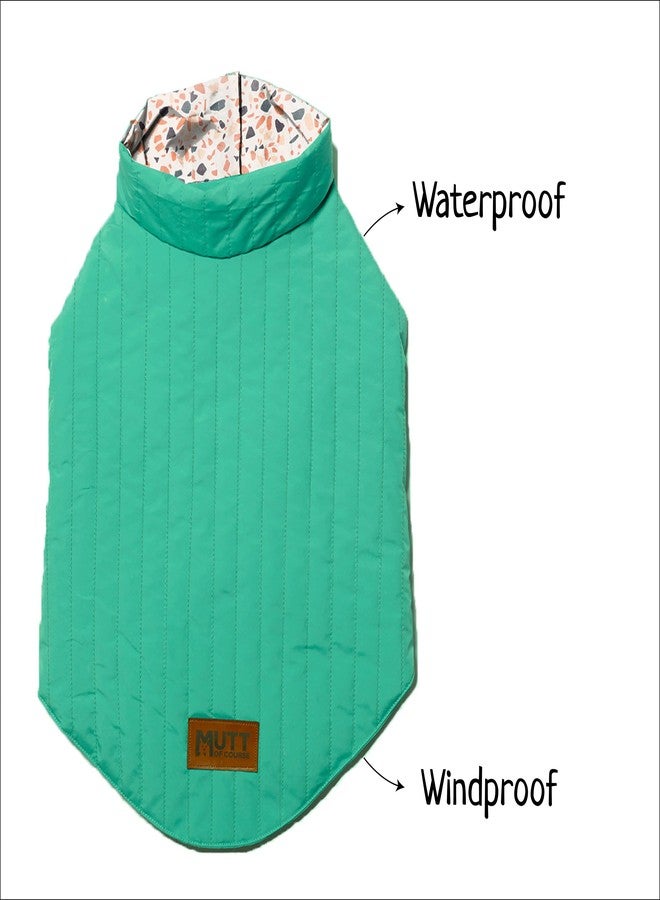 Mutt of Course Retro Green Reversible Warm Dog Jacket for Winters (Color - Green) (Size - Neck - 13.5" | Chest - 20" | Length - 14") (L) - Image 2