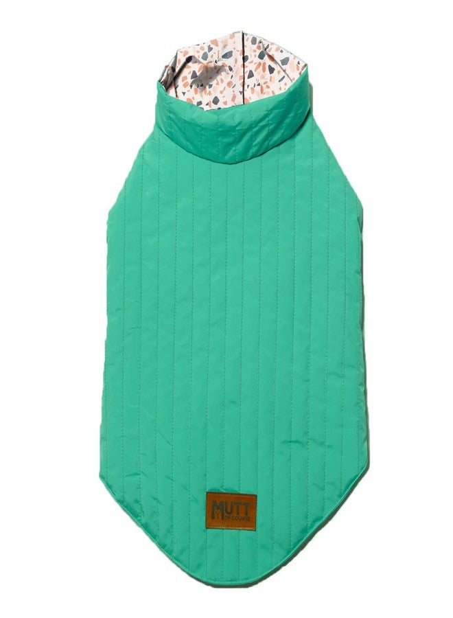 Mutt of Course Retro Green Reversible Warm Dog Jacket for Winters (Color - Green) (Size - Neck - 13.5" | Chest - 20" | Length - 14") (L) - Image 1