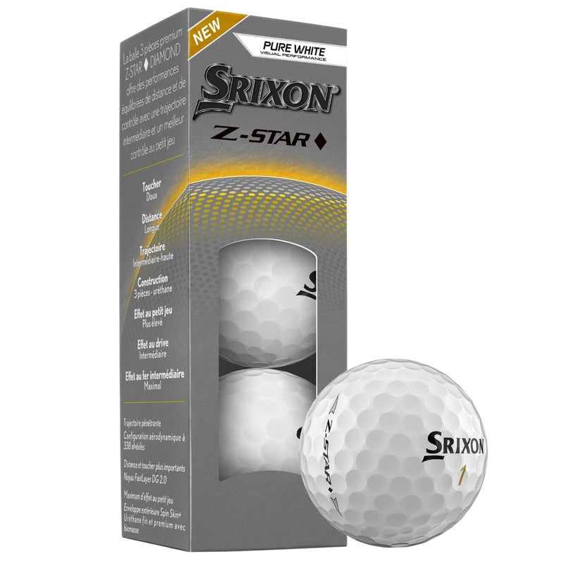 Srixon Z-Star Diamond Golf Balls, Diamond 3, White - Image 4