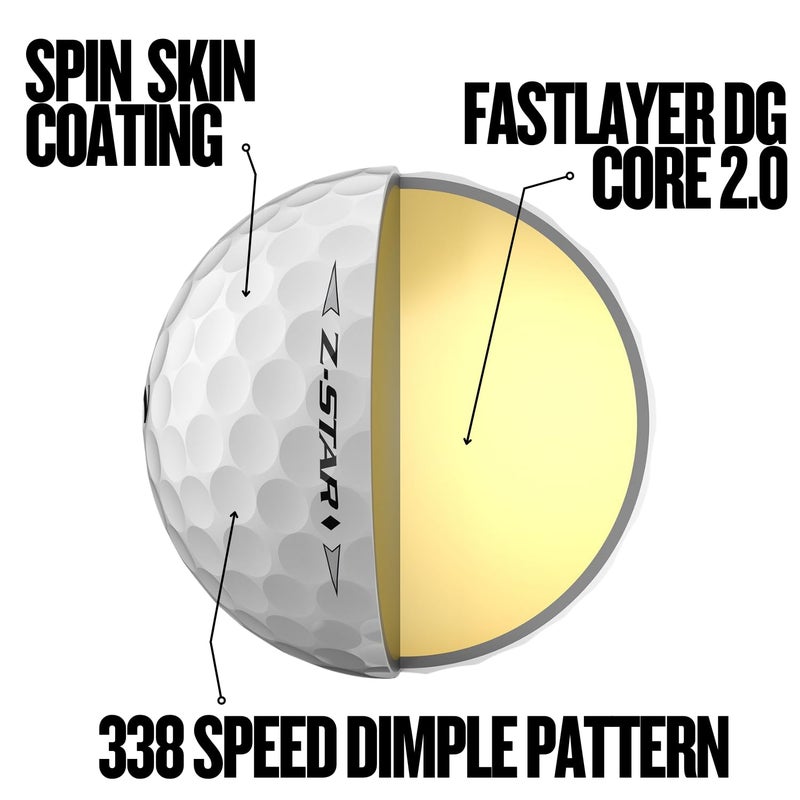 Srixon Z-Star Diamond Golf Balls, Diamond 3, White - Image 5
