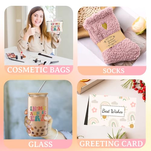 DHQH Unique Gifts from Niece Nephew, Aunt Gifts for Women, Birthday Mother’s Day Thank You Presents Set with Glass Cup Makeup Bag for Auntie New Aunt - Image 5