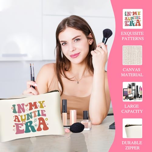 DHQH Unique Gifts from Niece Nephew, Aunt Gifts for Women, Birthday Mother’s Day Thank You Presents Set with Glass Cup Makeup Bag for Auntie New Aunt - Image 4