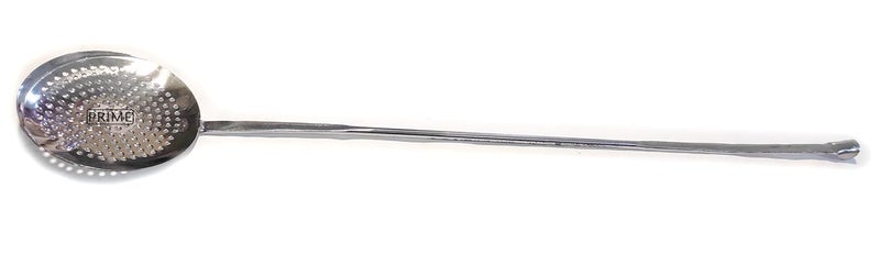 Prime Bakers and Moulders Prime Bakers and Moulders Long Handle Iron Skimmer Frying Strainer pauni for Commercial Kitchen Large  - Image 1