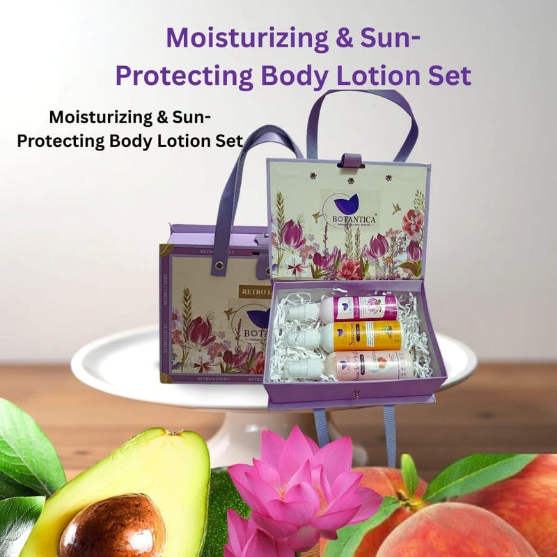 BOTANTICA Luxury face & Body Care Gift Set | Skin Care Hamper for Women & Men | Pack of 3 peach moisture sunscream Lotion, lotus extract body lostion| Gifting For Birthday, Valentine's & Anniversary - Image 5