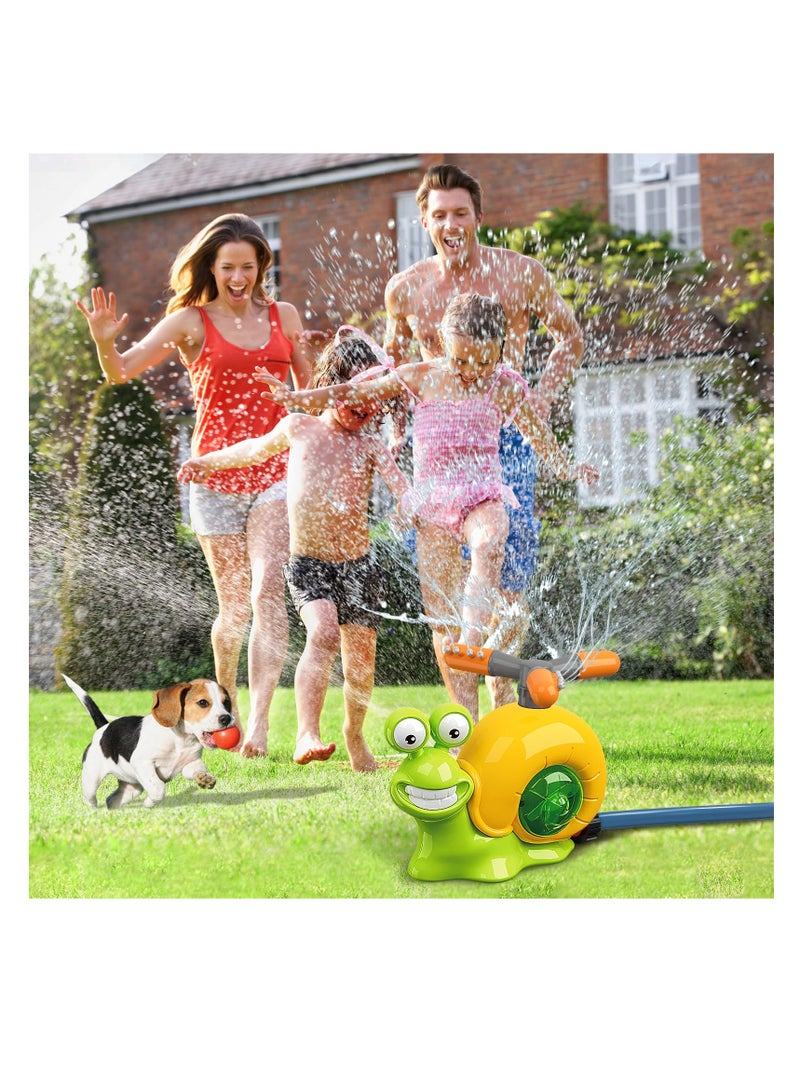 KASTWAVE Water Sprinkler Baseball Toy for Kids Outdoor Play, 2 in 1 Snail Summer Water Game with 2 Sprinkler Heads, 360° Rotating Spray Water Toys for Kids Ages 4-8, Summer Backyard Lawn Pool Party - Image 4