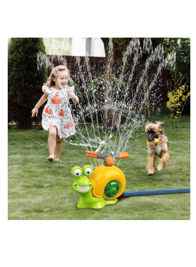KASTWAVE Water Sprinkler Baseball Toy for Kids Outdoor Play, 2 in 1 Snail Summer Water Game with 2 Sprinkler Heads, 360° Rotating Spray Water Toys for Kids Ages 4-8, Summer Backyard Lawn Pool Party - Image 2