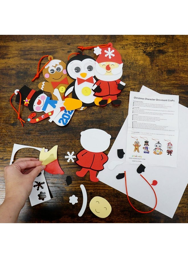 4E's Novelty Foam Christmas Character Ornament Crafts For Kids (12 Pack) Santa, Gingerbread Man, Snowman, & Penguin Christmas Crafts For Kids Toddlers 4-8, 3-12 Diy Ornament Craft Kit Bulk  - Image 2
