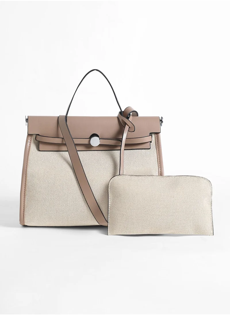 Haute Sauce Structured Block With Pouch Hand Bag