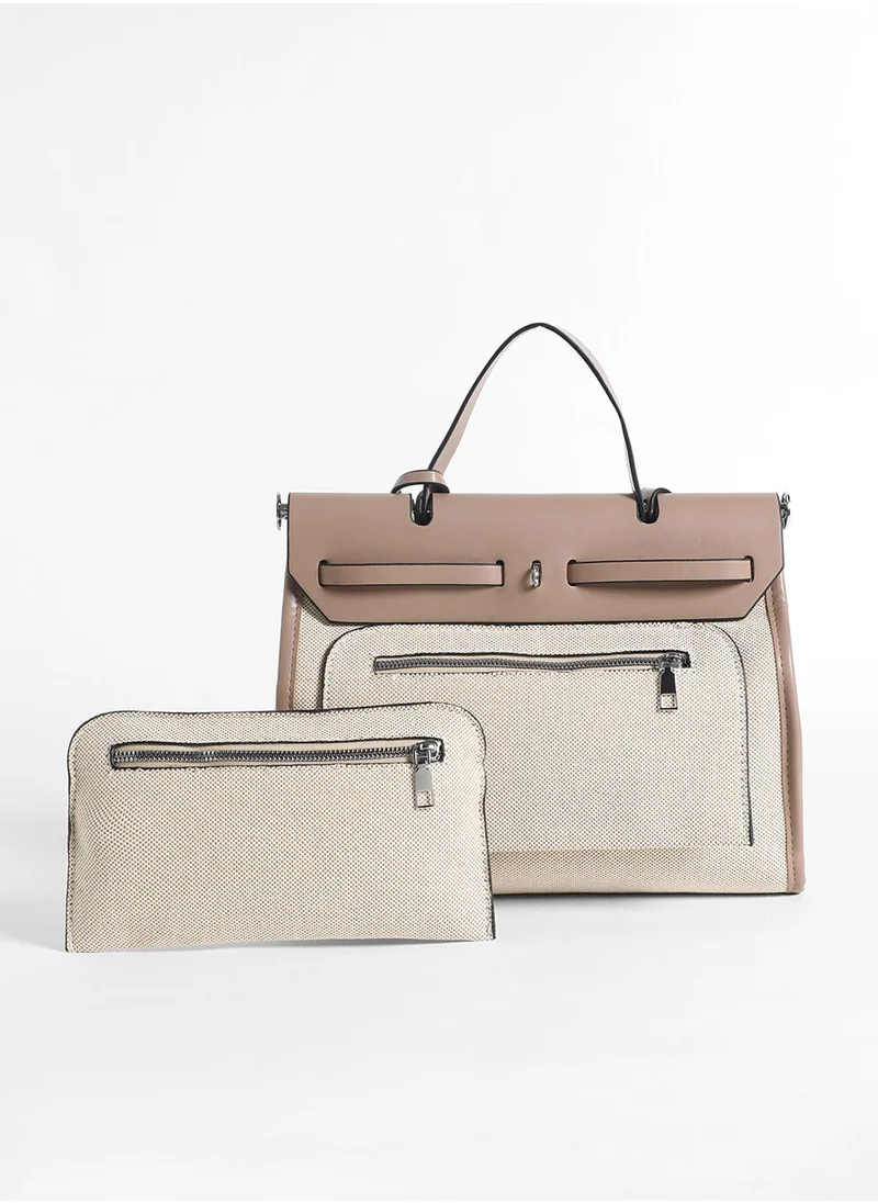 Haute Sauce Structured Block With Pouch Hand Bag