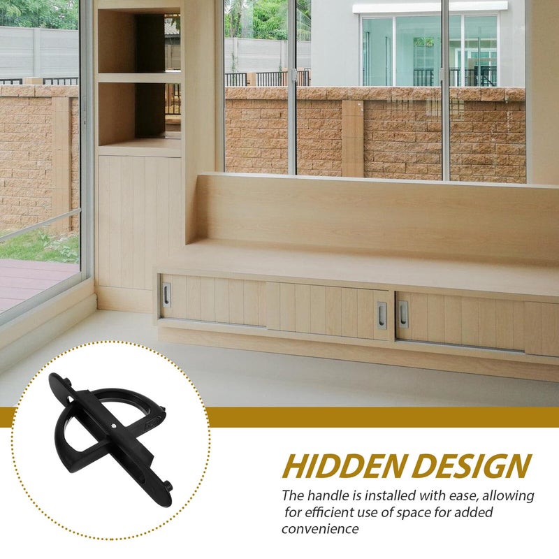 2 Pack Black Concealed Cabinet Door Handles Recessed Invisible Pulls for Kitchen Cabinets Drawers - Image 4