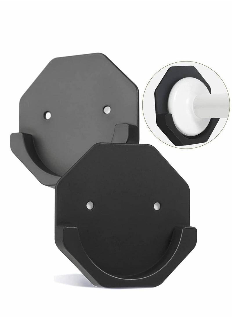 Y&D Shower Curtain Rod Holder 2PCS Adhesive Wall Mount for Wall/Bathroom No Drilling Stick On Black (Shower Not Included)  - Image 1