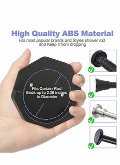 Y&D Shower Curtain Rod Holder 2PCS Adhesive Wall Mount for Wall/Bathroom No Drilling Stick On Black (Shower Not Included)  - Image 4