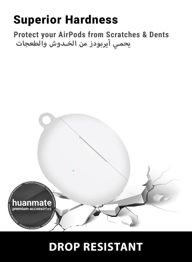 huanmate Huawei FreeBuds 6i Silicone Case Cover - White - Made with Soft Silicone, Lightweight & Durable - Stylish Design, Accurate Cut-outs, Easy Installation & Removal  - Image 4
