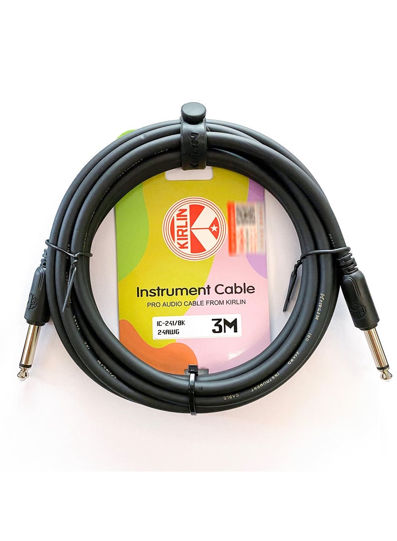 Generic 3M Guitar Cable – Dual Straight Plugs, Model IC-241B, For Guitar & Bass  - Image 1
