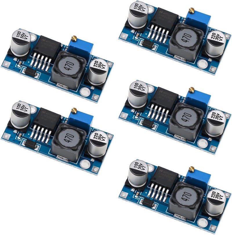 tinshow Adjustable Buck Converter DC to DC Voltage Regulator, 5 Pack High Efficiency Power Supply Module Step Down Power Module 3.0V-40V Input to 1.5V-35V Output, 3A Max Current for DIY Electronic Projects - Image 1