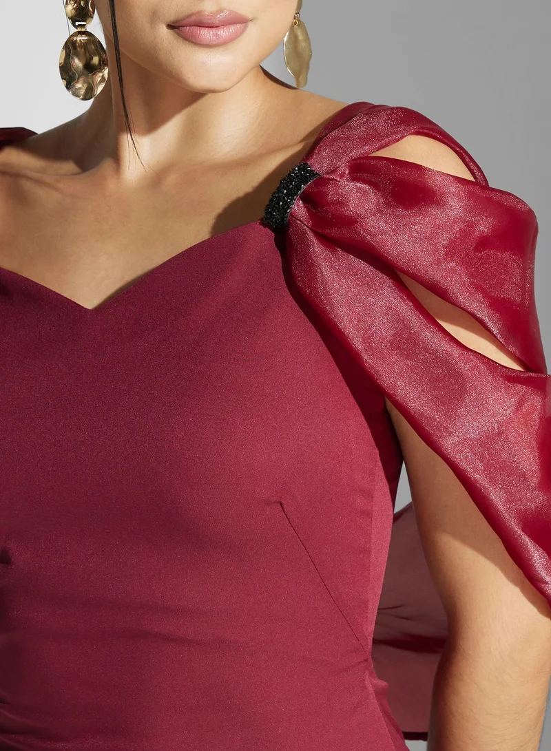 Namshi x Embellished Off Shoulder Gown
