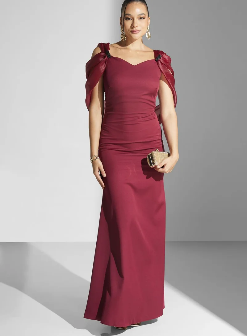 Namshi x Embellished Off Shoulder Gown