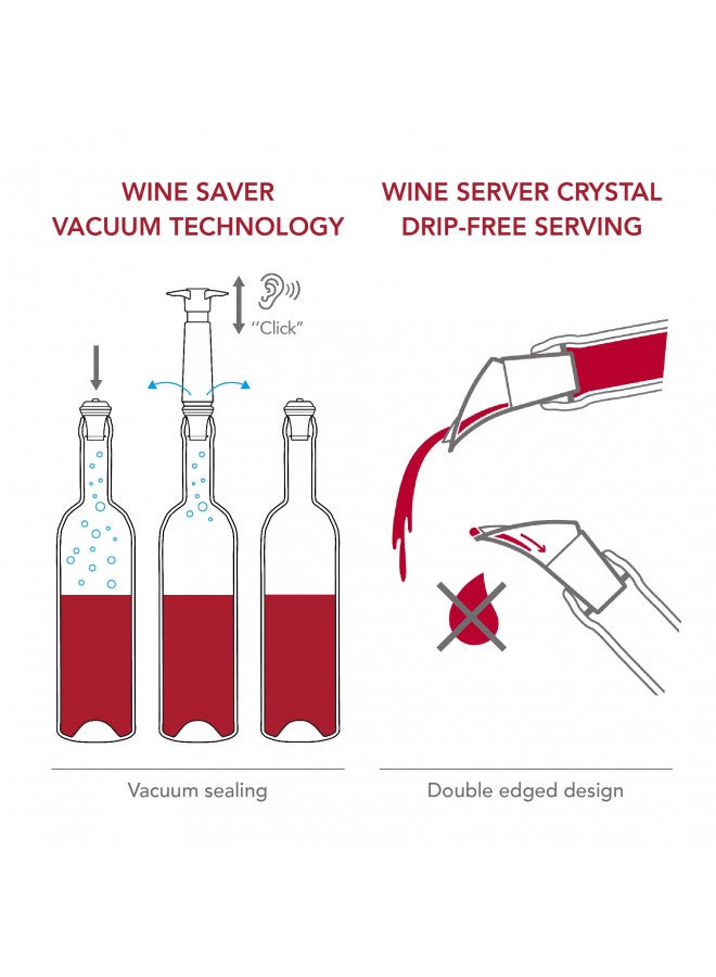 Vacu Vin فيديو فين موفر النبيذ - ستانلس ستيل - 1 مضخة 2 سدادات 2 خوادم - سدادات النبيذ للزجاجات مع مضخة فراغ وصب - قابلة لإعادة الاستخدام - مصنوعة في هولندا - Image 3