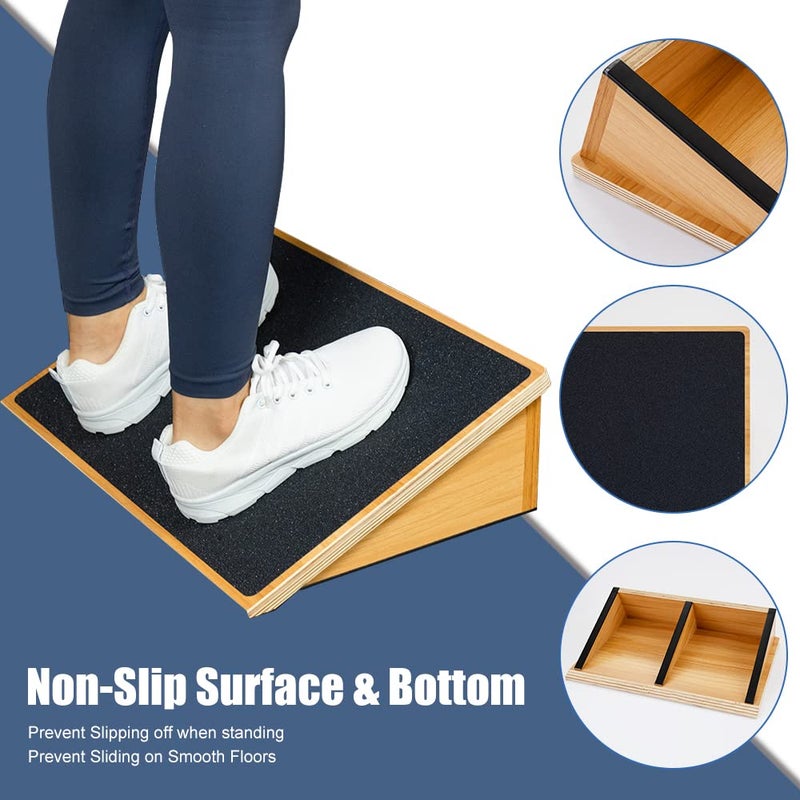 StrongTek Slant Board for Knees Over Toes, Training Incline Board for Squats, 1000 Lbs Weight Capacity, Wooden Incline Boards with Non-Slip Surface for Calf Stretch, Weightlifting, Fitness - Image 3