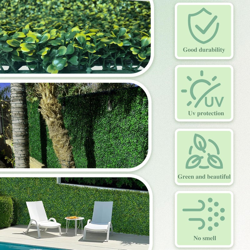ODTORY Artificial Boxwood Roll Panels, 48"x120" (40 sq.ft) UV-Resistant Faux Ivy Privacy Fence Screen, Decorative Grass Wall Covering for Indoor & Outdoor Garden, Backyard, Balcony, Home Decor - Image 3