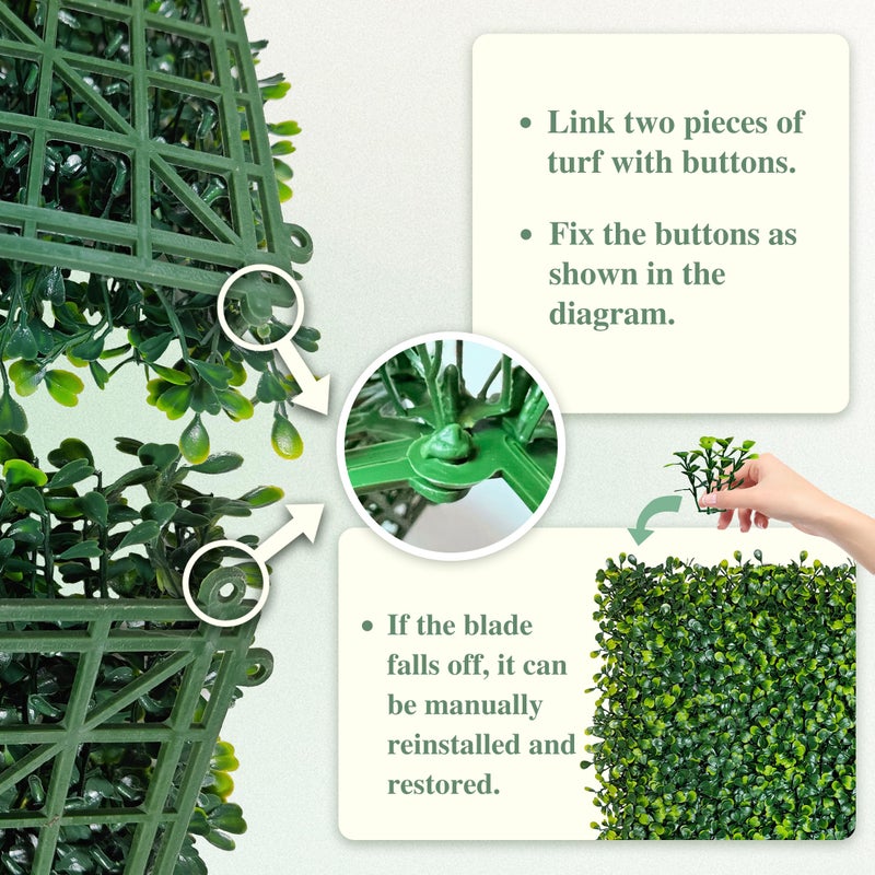 ODTORY Artificial Boxwood Roll Panels, 48"x120" (40 sq.ft) UV-Resistant Faux Ivy Privacy Fence Screen, Decorative Grass Wall Covering for Indoor & Outdoor Garden, Backyard, Balcony, Home Decor - Image 4