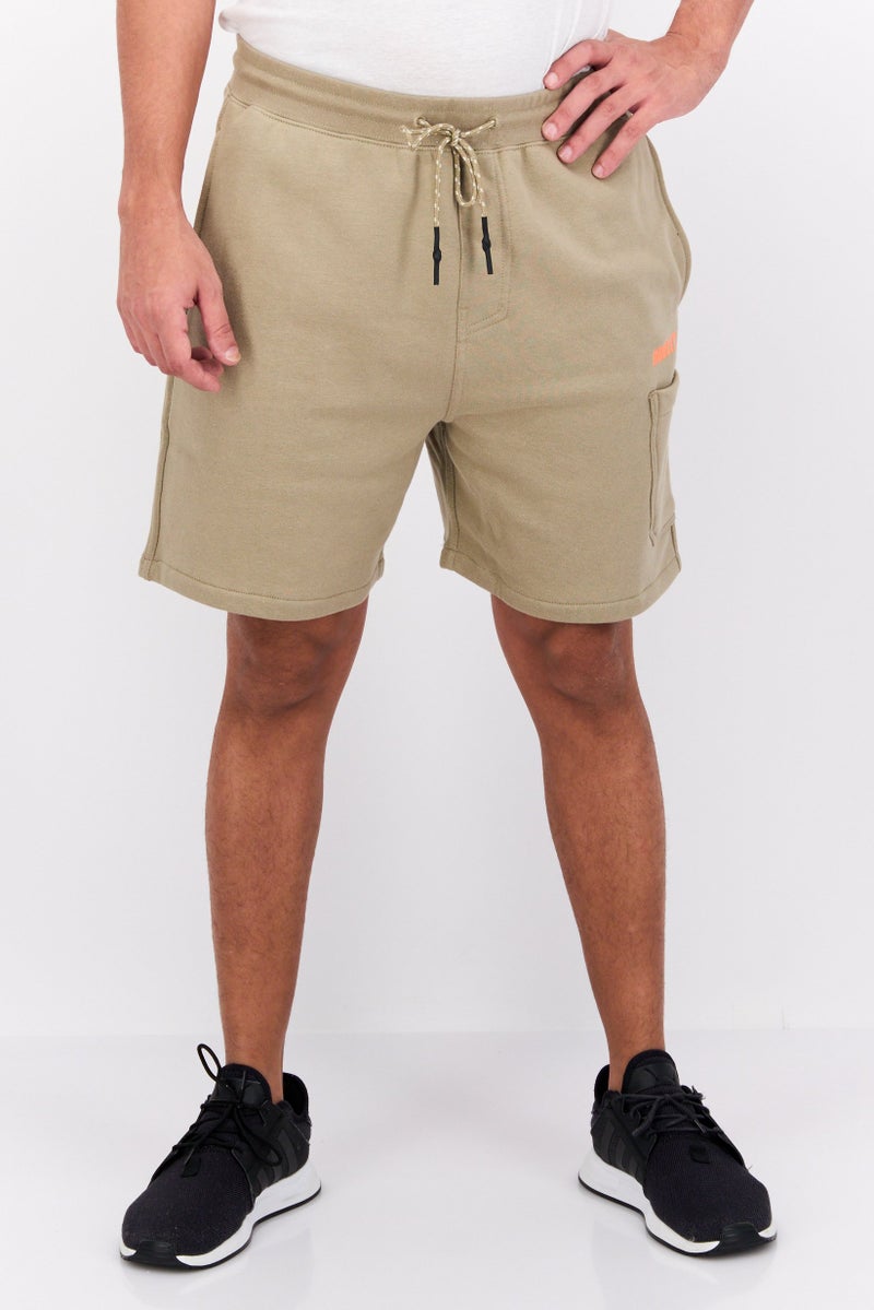 Hurley Men Sportswear Fit Drawstring Training Shorts, Beige - Image 1