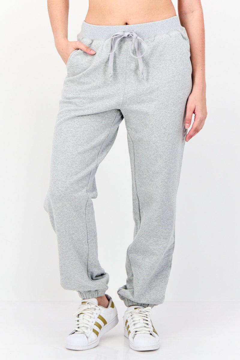 NIA Women Regular Fit Heather Jogger Pants, Grey - Image 1