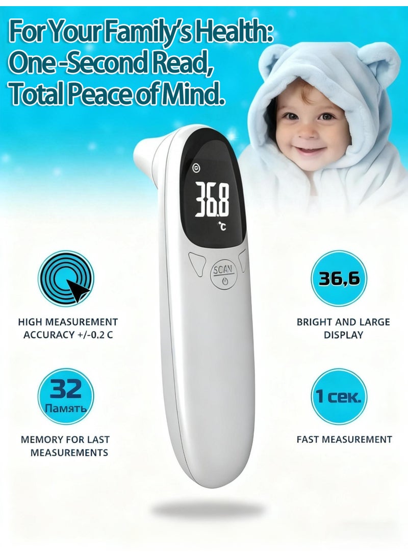Non Contact Household Medical Grade Electronic Infrared Thermometer Ear Thermometer for Baby Children and Adult - Image 1