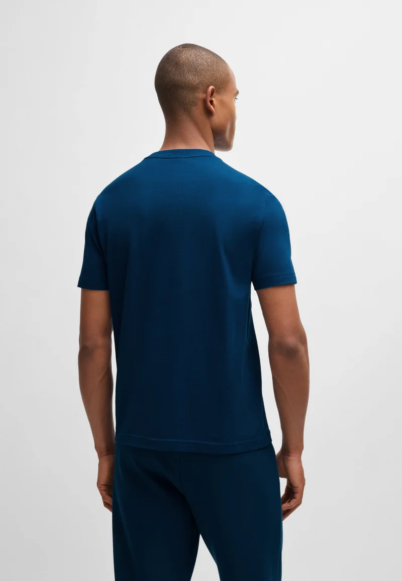 بوس Regular-fit T-shirt in stretch cotton with contrast logo