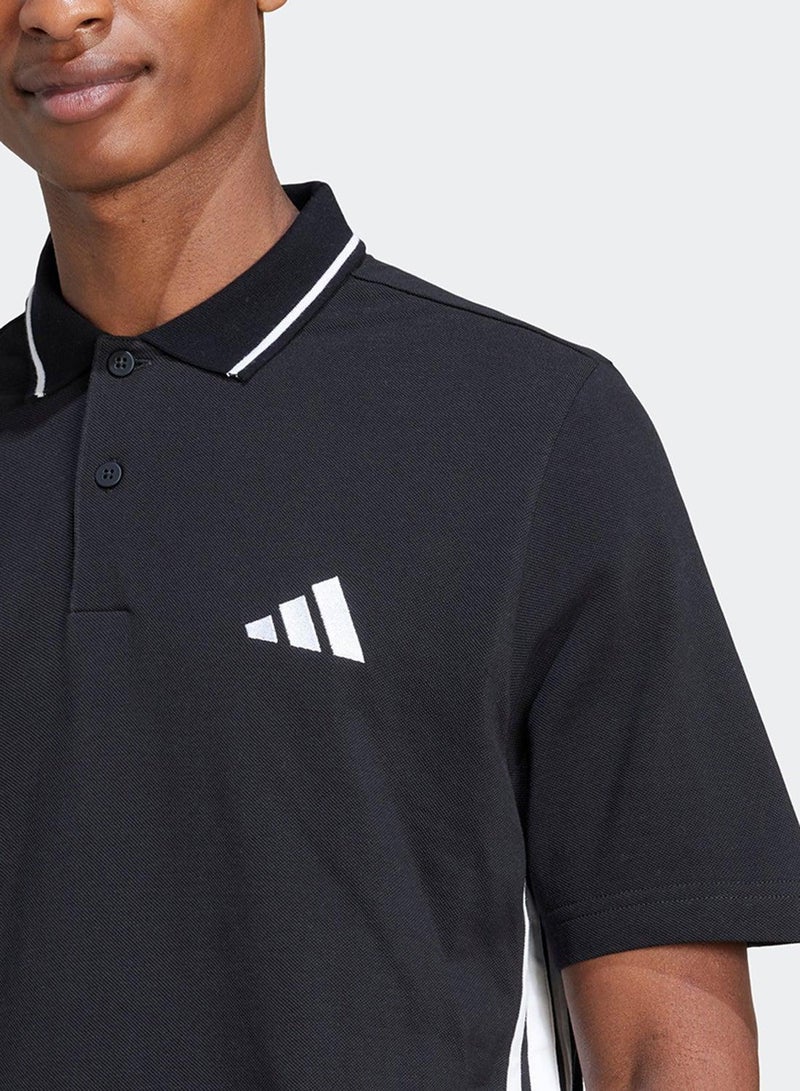 Adidas Essentials Three Stripes Pique Polo Shirt - Image 4