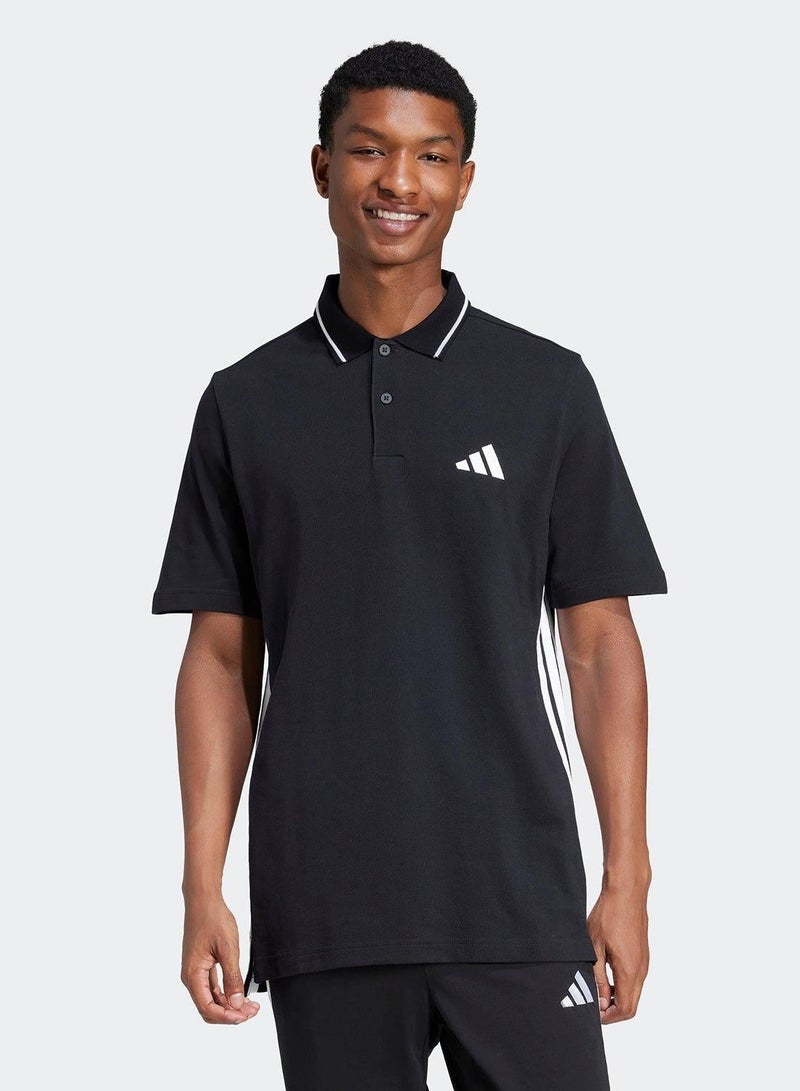 Adidas Essentials Three Stripes Pique Polo Shirt - Image 1