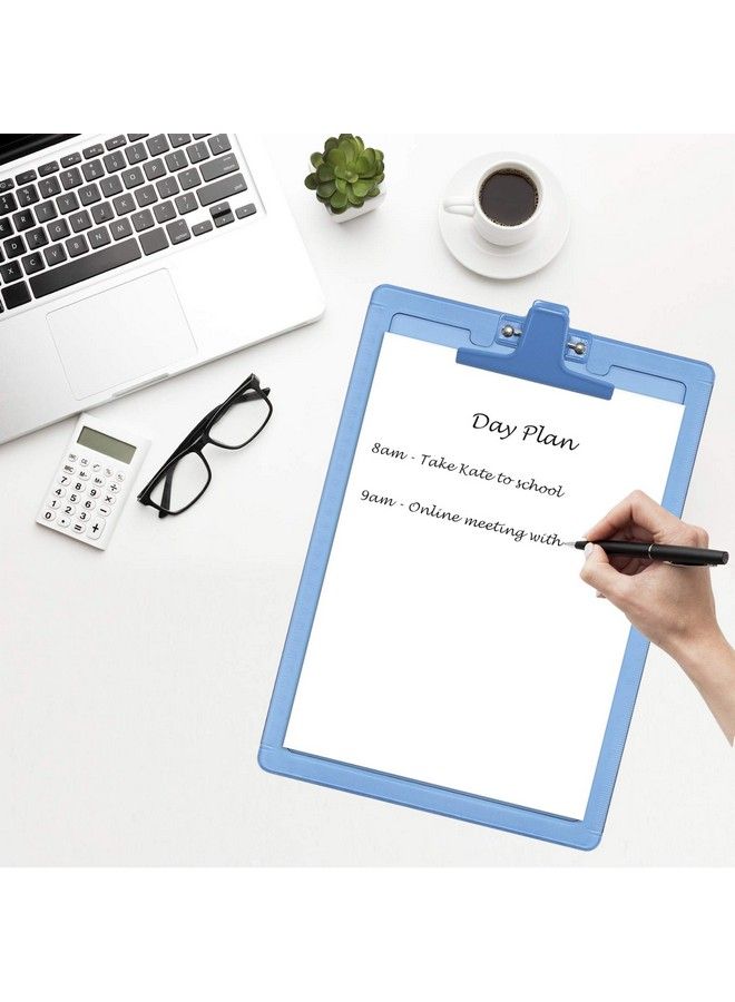 Acrimet Clipboard Letter Size A4 (13 3 8” X 9 7 16”) Premium Metal Clip With Side Rulers (Plastic) (Blue Color) (6 Pack) - Image 5