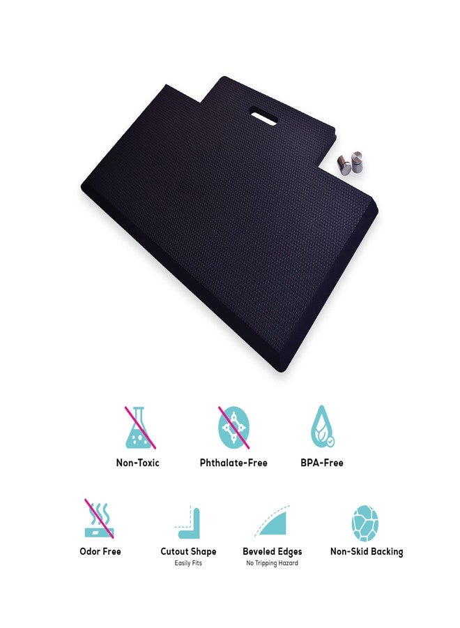 Quality Clever Anti-Fatigue Standing Desk Mat with Gel Memory Foam, 29.5 Inches Wide - Orthopedic Comfort for Home, Office, Kitchen Floor & Workshops - Cutout Design + Beveled Edges & Non-Slip Back - Image 5