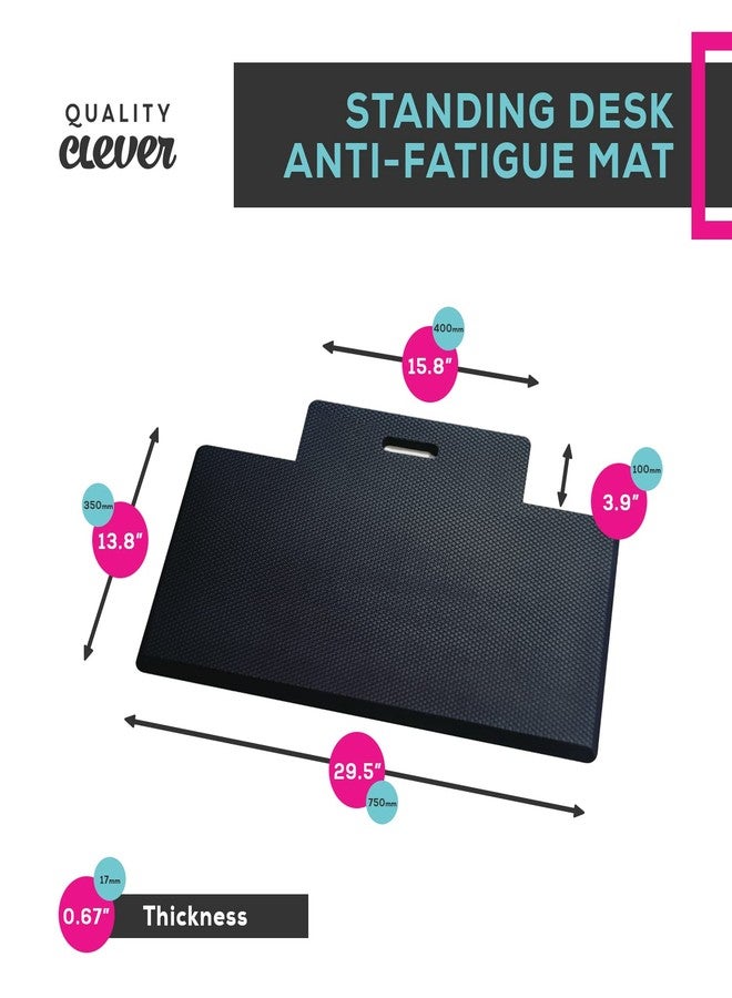 Quality Clever Anti-Fatigue Standing Desk Mat with Gel Memory Foam, 29.5 Inches Wide - Orthopedic Comfort for Home, Office, Kitchen Floor & Workshops - Cutout Design + Beveled Edges & Non-Slip Back - Image 2