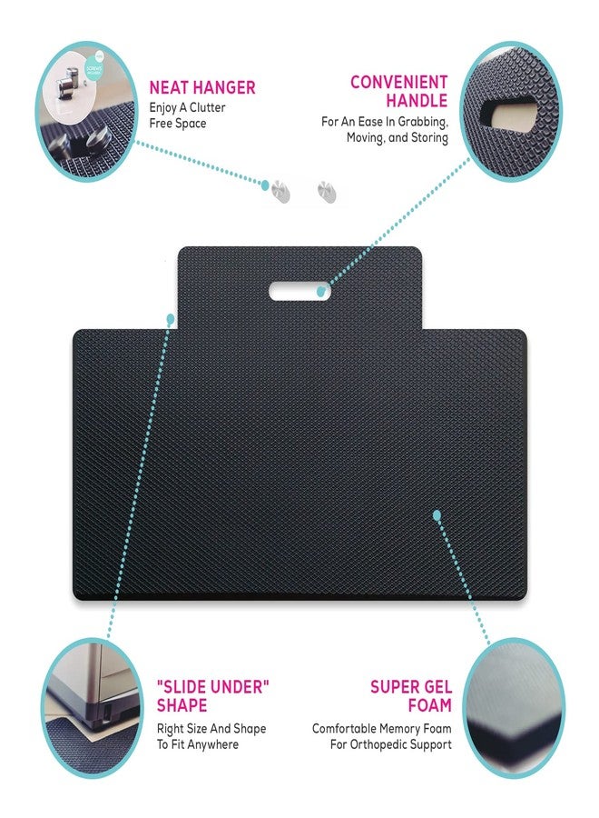 Quality Clever Anti-Fatigue Standing Desk Mat with Gel Memory Foam, 29.5 Inches Wide - Orthopedic Comfort for Home, Office, Kitchen Floor & Workshops - Cutout Design + Beveled Edges & Non-Slip Back - Image 3