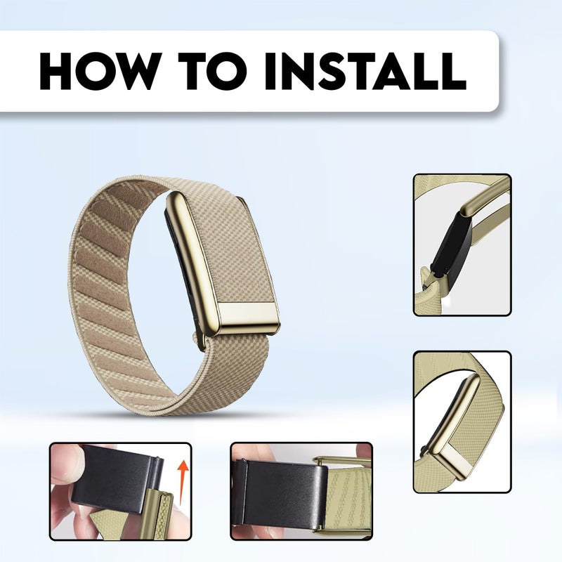 DADO Ultra-soft Nylon Sport Band Compatible with WHOOP 5.0, One, Peak, and Life | Breathable, Durable & Secure Fit Strap | NOT for Gen 4 (One/Peak, Dune/Gold Connector) - Image 4