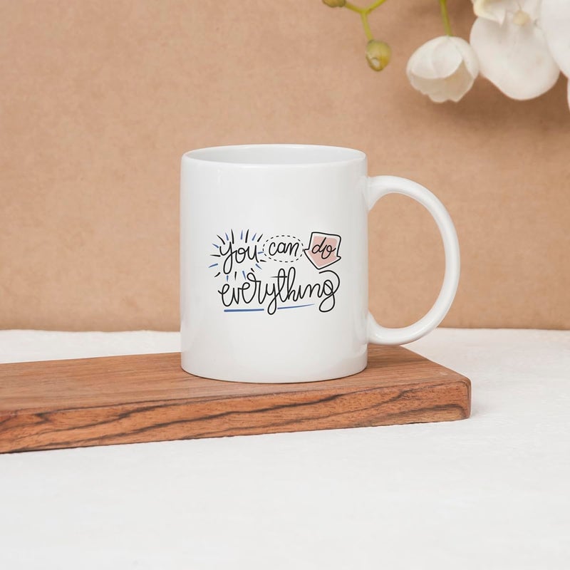Clay Craft CC MM1 Swiss REZ32 Microwave Safe Coffee Mug for Gift to Couples Wife Husband Boyfriend Girfriend Brother 350 ml, You Can Do Everything - Image 4