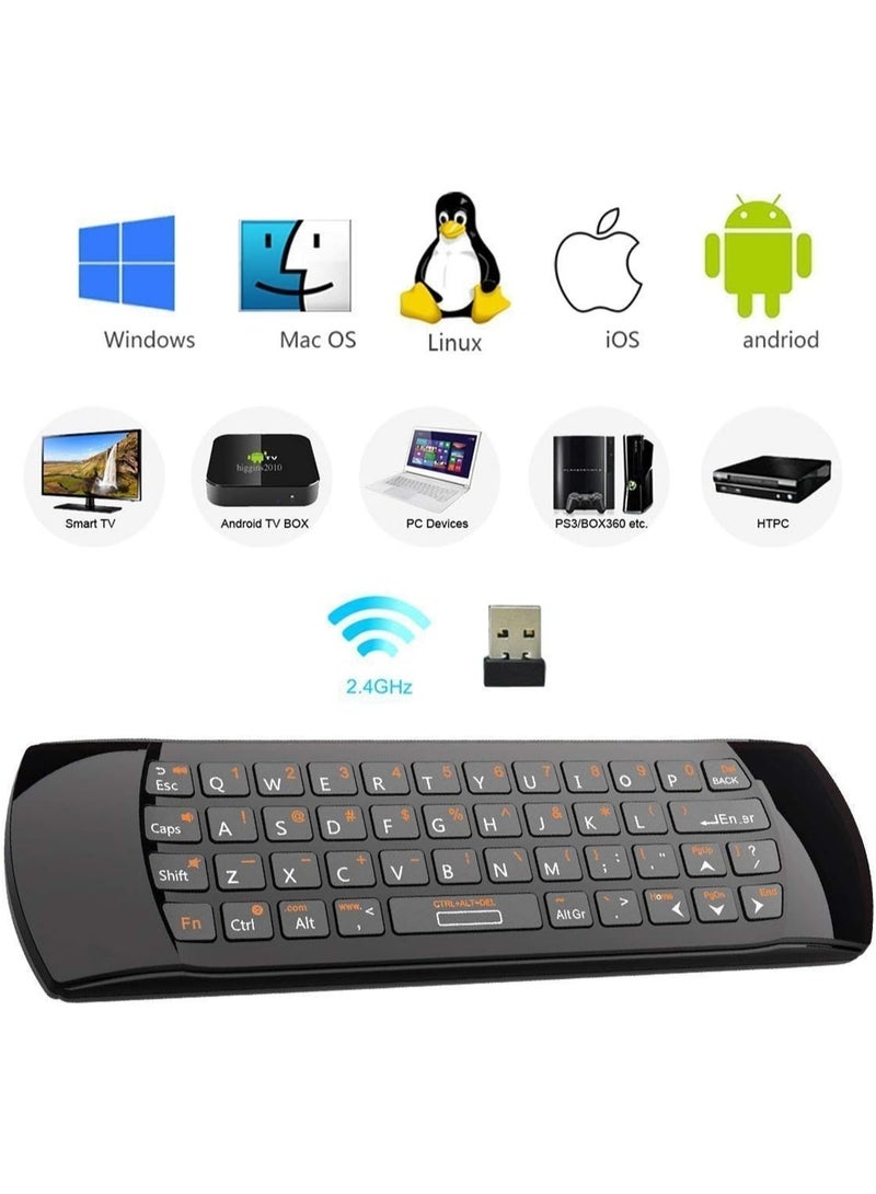Rii Mini i25 Multifunction Portable 3 in 1 2.4GHz Wireless Fly Mouse Keyboard and Remote Control with Rechargeable Li-ion Battery for PC, Laptops, Linux, Android Tv Boxs, Windows, Windows, IPTV - Image 2