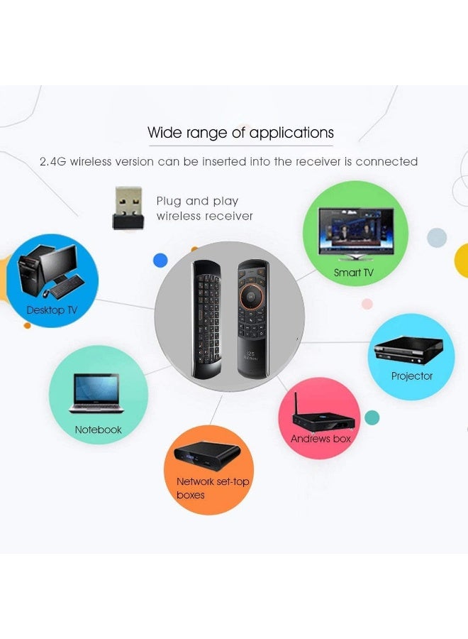 Rii Mini i25 Multifunction Portable 3 in 1 2.4GHz Wireless Fly Mouse Keyboard and Remote Control with Rechargeable Li-ion Battery for PC, Laptops, Linux, Android Tv Boxs, Windows, Windows, IPTV - Image 5